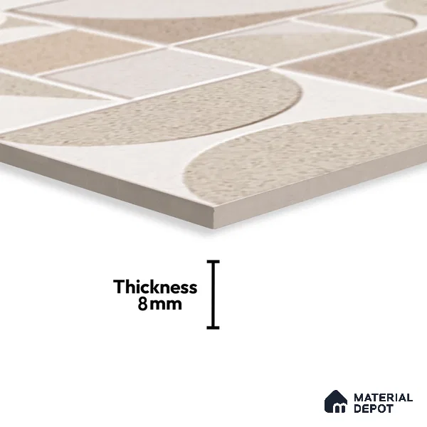 Highlighter Wall Tile TL 06471 B Creton HL 2 ft x 1 ft Ceramic Glossy Finish - 8 mm | Suitable for Living Room, Kitchen & Bathroom