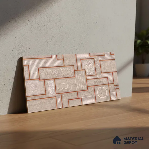 Highlighter Wall Tile TL 06533 B G Nostal Brown HL 2 ft x 1 ft Ceramic Matte Finish - 8 mm | Suitable for Living Room, Kitchen & Bathroom (Sample)