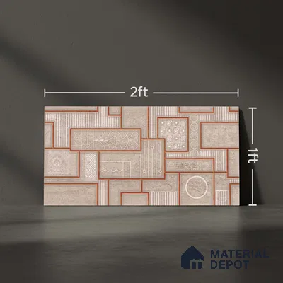 Highlighter Wall Tile TL 06533 B G Nostal Brown HL 2 ft x 1 ft Ceramic Matte Finish - 8 mm | Suitable for Living Room, Kitchen & Bathroom (Sample)