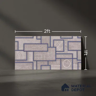 Highlighter Wall Tile TL 06533 E G Nostal Grey HL 2 ft x 1 ft Ceramic Matte Finish - 8 mm | Suitable for Living Room, Kitchen & Bathroom (Sample)