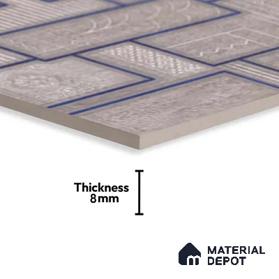 Highlighter Wall Tile TL 06533 E G Nostal Grey HL 2 ft x 1 ft Ceramic Matte Finish - 8 mm | Suitable for Living Room, Kitchen & Bathroom (Sample)