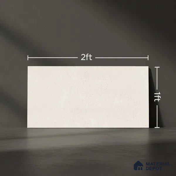 Plain Wall Tile TL 06532 Tipton Beige 2 ft x 1 ft Ceramic Matte Finish - 8 mm | Suitable for Living Room, Kitchen & Bathroom