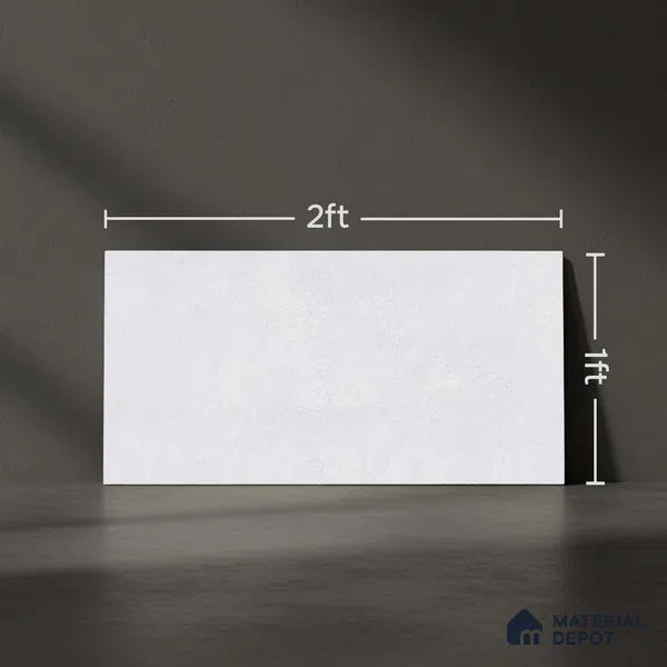 Plain Wall Tile TL 06532 D Tipton Silver 2 ft x 1 ft Ceramic Matte Finish - 8 mm | Suitable for Living Room, Kitchen & Bathroom