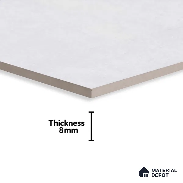 Plain Wall Tile TL 06532 D Tipton Silver 2 ft x 1 ft Ceramic Matte Finish - 8 mm | Suitable for Living Room, Kitchen & Bathroom