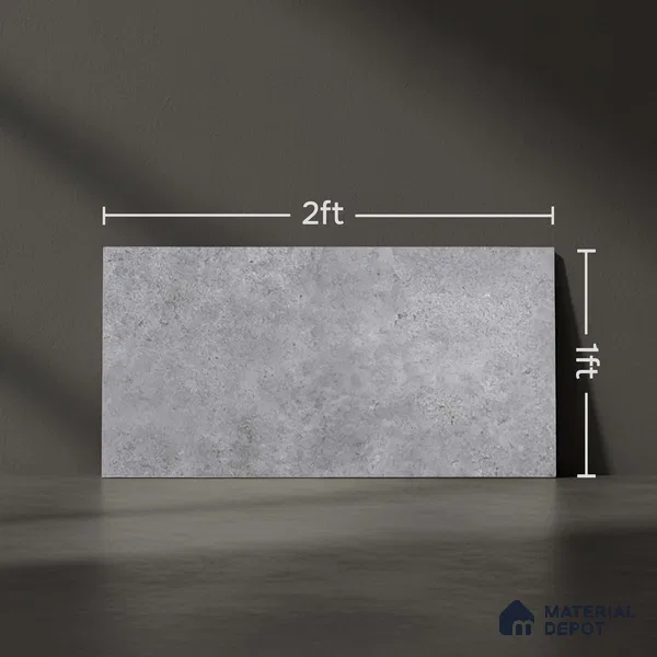 Stone Wall Tile TL 06532 F Tipton Grey 2 ft x 1 ft Ceramic Matte Finish - 8 mm | Suitable for Living Room, Kitchen & Bathroom