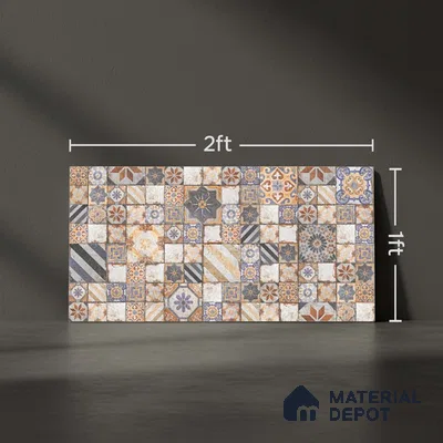 Highlighter Wall Tile TL 06534 B G Zebo Brown HL 2 ft x 1 ft Ceramic Matte Finish - 8 mm | Suitable for Living Room, Kitchen & Bathroom (Sample)