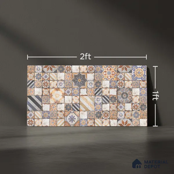 Highlighter Wall Tile TL 06534 B G Zebo Brown HL 2 ft x 1 ft Ceramic Matte Finish - 8 mm | Suitable for Living Room, Kitchen & Bathroom (Sample)