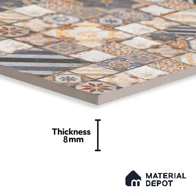 Highlighter Wall Tile TL 06534 B G Zebo Brown HL 2 ft x 1 ft Ceramic Matte Finish - 8 mm | Suitable for Living Room, Kitchen & Bathroom (Sample)