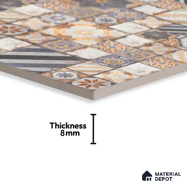 Highlighter Wall Tile TL 06534 B G Zebo Brown HL 2 ft x 1 ft Ceramic Matte Finish - 8 mm | Suitable for Living Room, Kitchen & Bathroom (Sample)