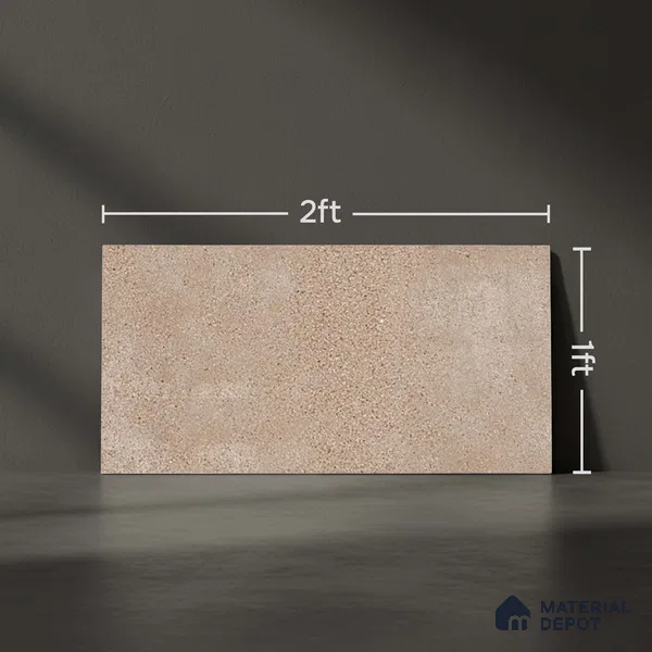 Stone Wall Tile TL 06534 C Zebo Brown 2 ft x 1 ft Ceramic Matte Finish - 8 mm | Suitable for Living Room, Kitchen & Bathroom