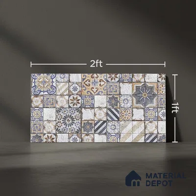 Highlighter Wall Tile TL 06534 E G Zebo Gris HL 2 ft x 1 ft Ceramic Matte Finish - 8 mm | Suitable for Living Room, Kitchen & Bathroom (Sample)