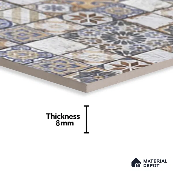Highlighter Wall Tile TL 06534 E G Zebo Gris HL 2 ft x 1 ft Ceramic Matte Finish - 8 mm | Suitable for Living Room, Kitchen & Bathroom (Sample)