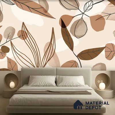 Earthline Botanics Purple Lavender Garden Scape | WP 04137 B Non Woven Matte Finish Tropical Style Premium Customized size Wallpaper | 150 GSM WP01MTF Paper | (MOQ = 30 Sq. Ft.)