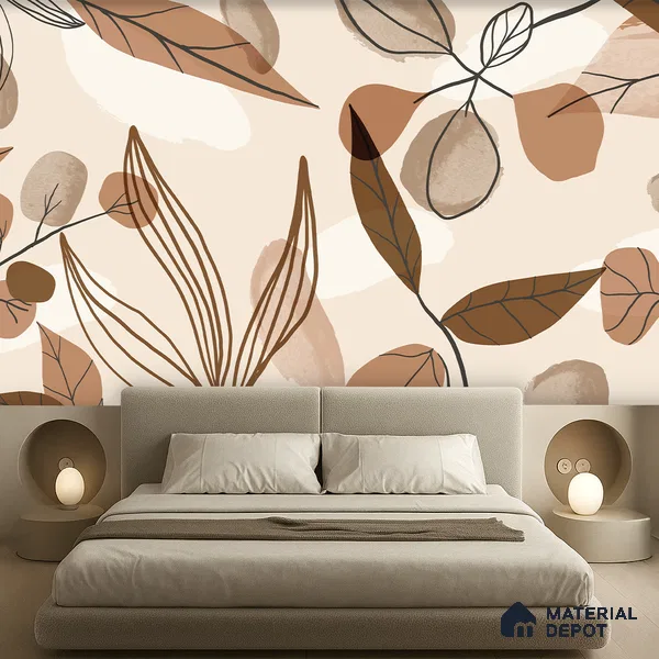 Earthline Botanics Purple Lavender Garden Scape | WP 04137 B Non Woven Matte Finish Tropical Style Premium Customized size Wallpaper | 150 GSM WP01MTF Paper | (MOQ = 30 Sq. Ft.)
