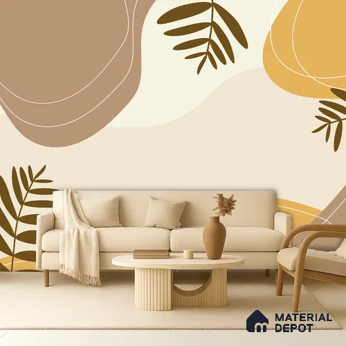 Desert Harmony Romantic Peach Rose Splash | WP 04146 B Non Woven Matte Finish Tropical Style Premium Customized size Wallpaper | 150 GSM WP01MTF Paper | (MOQ = 30 Sq. Ft.)