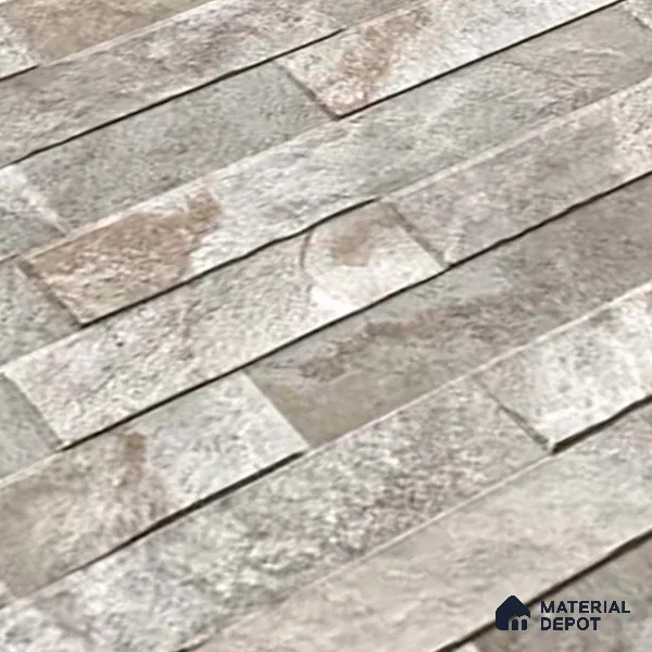 Stacked Stone Wall Tile TL 06583 Brasil Sand 2 ft x 1 ft Ceramic Matte Finish - 9 mm | Suitable for Courtyard, Foyer, Balcony, Elevation (Sample)