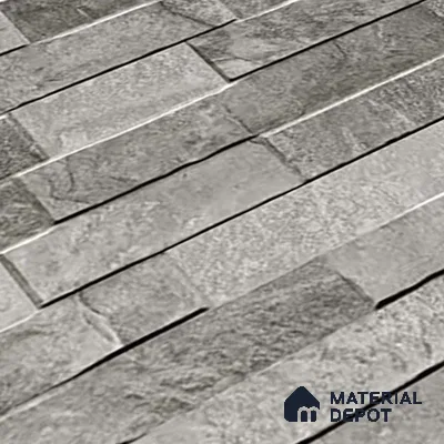 Stacked Stone Wall Tile TL 06583 C Brasil Gris 2 ft x 1 ft Ceramic Matte Finish - 9 mm | Suitable for Courtyard, Foyer, Balcony, Elevation