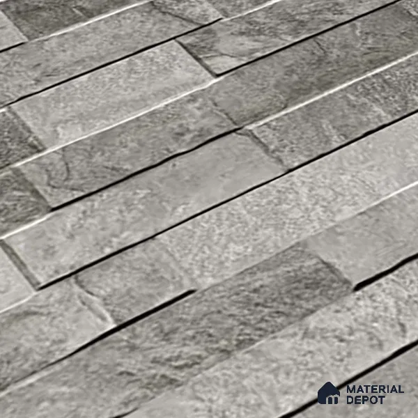 Stacked Stone Wall Tile TL 06583 C Brasil Gris 2 ft x 1 ft Ceramic Matte Finish - 9 mm | Suitable for Courtyard, Foyer, Balcony, Elevation