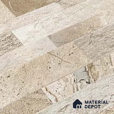Stacked Stone Wall Tile TL 06579 Ascot Baige 2 ft x 1 ft Ceramic Matte Finish - 9 mm | Suitable for Foyer, Balcony, Elevation, Courtyard