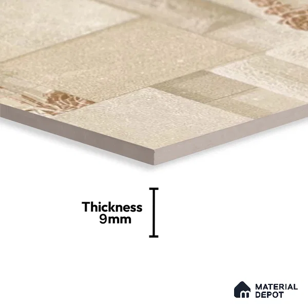 Stacked Stone Wall Tile TL 06591 Noxer Baige 2 ft x 1 ft Ceramic Matte Finish - 9 mm | Suitable for Courtyard, Foyer, Balcony, Elevation (Sample)
