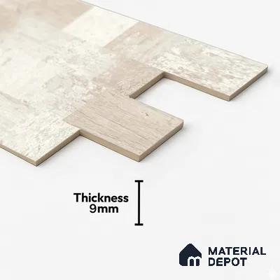 Stacked Stone Wall Tile TL 06595 C Lumina Yellow 2 ft x 1 ft Ceramic Matte Finish - 9 mm | Suitable for Courtyard, Foyer, Balcony, Elevation (Sample)