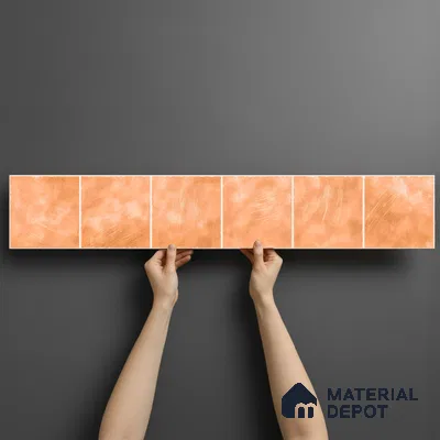 Stone Look Floor Tile TL 06574 Penny Amber Art 35 Inch x 6 Inch Vitrified Matte Finish - 9 mm | Suitable for Living Room, Kitchen & Bedroom