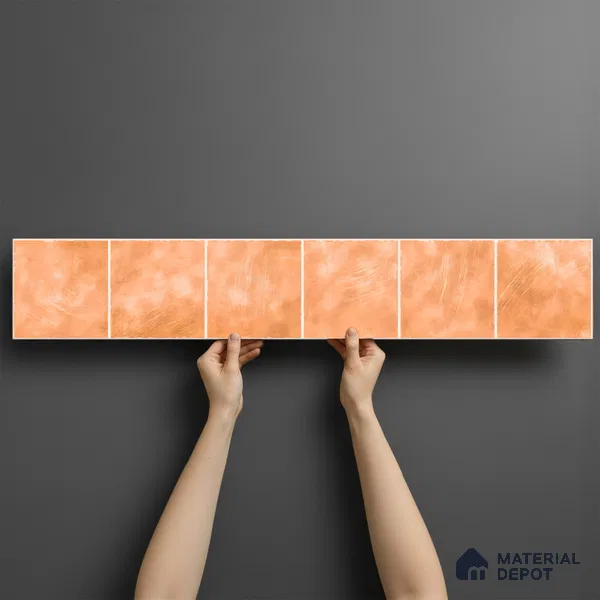Stone Look Floor Tile TL 06574 Penny Amber Art 35 Inch x 6 Inch Vitrified Matte Finish - 9 mm | Suitable for Living Room, Kitchen & Bedroom
