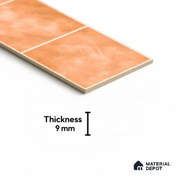 Stone Look Floor Tile TL 06574 Penny Amber Art 35 Inch x 6 Inch Vitrified Matte Finish - 9 mm | Suitable for Living Room, Kitchen & Bedroom