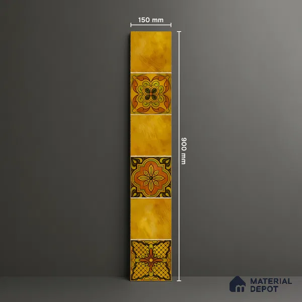 Moroccan Look Floor Tile TL 06574 D Penny Marfil Decore 35 Inch x 6 Inch Vitrified Matte Finish - 9 mm | Suitable for Living Room, Kitchen & Bedroom (Sample)