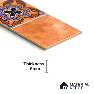 Moroccan Look Floor Tile TL 06574 F Penny Beige Decore 35 Inch x 6 Inch Vitrified Matte Finish - 9 mm | Suitable for Living Room, Kitchen & Bedroom