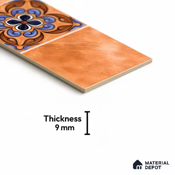 Moroccan Look Floor Tile TL 06574 F Penny Beige Decore 35 Inch x 6 Inch Vitrified Matte Finish - 9 mm | Suitable for Living Room, Kitchen & Bedroom