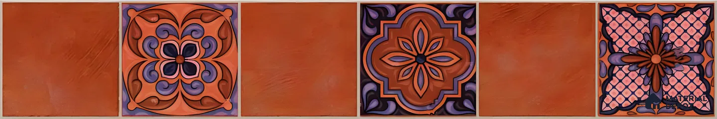 Moroccan Look Floor Tile TL 06574 H Penny Brown Decore 35 Inch x 6 Inch Vitrified Matte Finish - 9 mm | Suitable for Living Room, Kitchen & Bedroom (Sample)