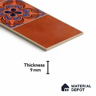 Moroccan Look Floor Tile TL 06574 H Penny Brown Decore 35 Inch x 6 Inch Vitrified Matte Finish - 9 mm | Suitable for Living Room, Kitchen & Bedroom (Sample)