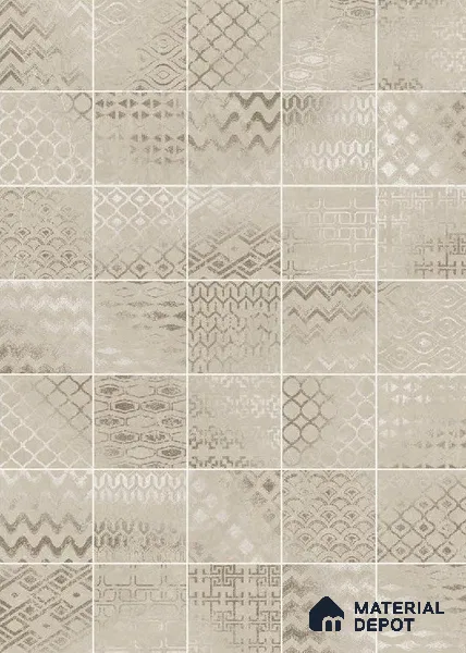 Subway Wall Tile TL 06431 Coastal Glam Beige 8 x 8 inch Ceramic Matte Finish - 10 mm | 36 Random Design | Suitable for Accent / Feature Walls, Bathroom, Kitchen Wall & Backsplashes (Sample)