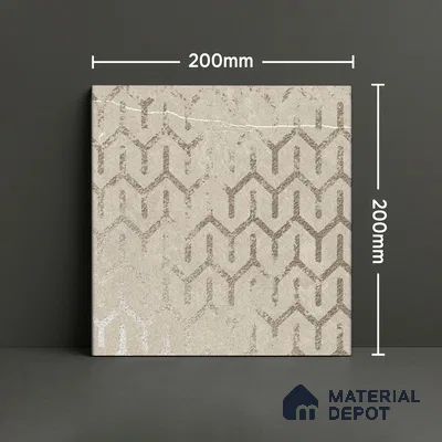 Subway Wall Tile TL 06431 Coastal Glam Beige 8 x 8 inch Ceramic Matte Finish - 10 mm | 36 Random Design | Suitable for Accent / Feature Walls, Bathroom, Kitchen Wall & Backsplashes (Sample)