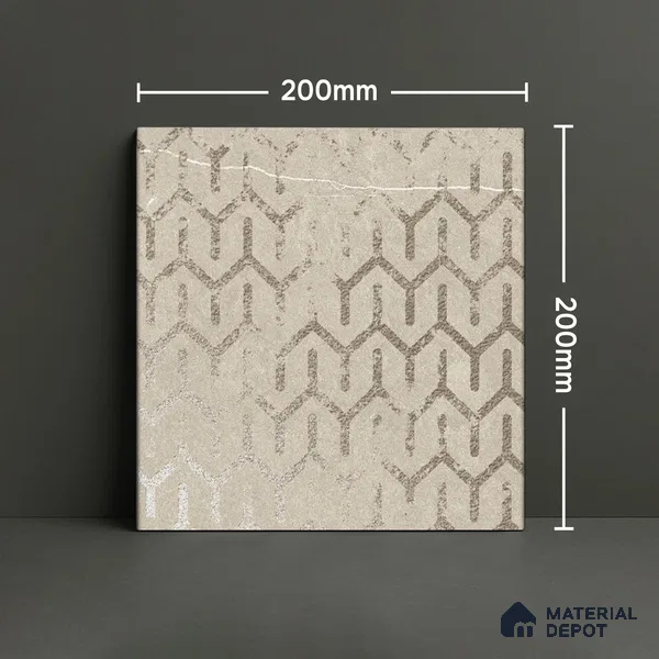 Subway Wall Tile TL 06431 Coastal Glam Beige 8 x 8 inch Ceramic Matte Finish - 10 mm | 36 Random Design | Suitable for Accent / Feature Walls, Bathroom, Kitchen Wall & Backsplashes (Sample)
