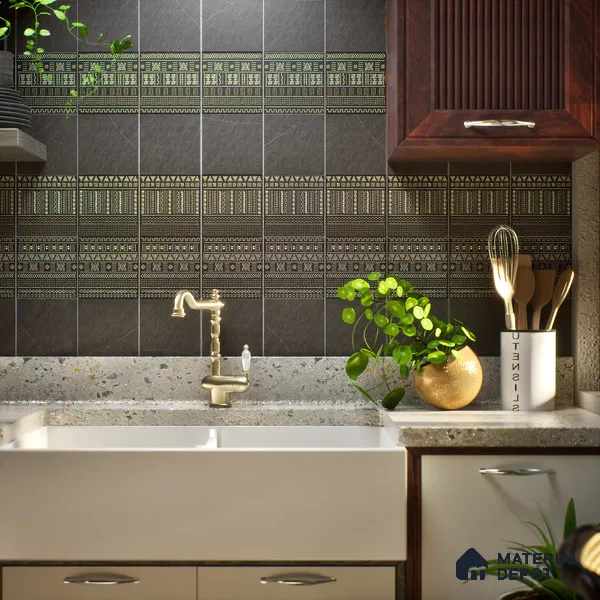 Subway Wall Tile TL 06431 C Coastal Glam Coffee 8 x 8 inch Ceramic Matte Finish - 10 mm | 36 Random Design | Suitable for Accent / Feature Walls, Bathroom, Kitchen Wall & Backsplashes (Sample)