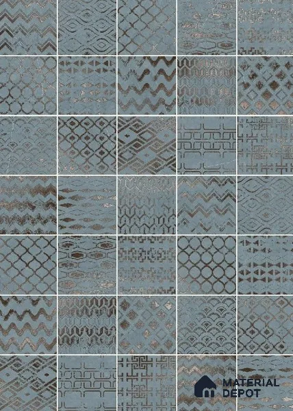Subway Wall Tile TL 06431 G Coastal Glam Sky 8 x 8 inch Ceramic Matte Finish - 10 mm | 36 Random Design | Suitable for Accent / Feature Walls, Bathroom, Kitchen Wall & Backsplashes (Sample)