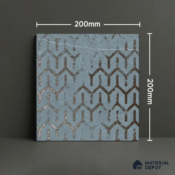 Subway Wall Tile TL 06431 G Coastal Glam Sky 8 x 8 inch Ceramic Matte Finish - 10 mm | 36 Random Design | Suitable for Accent / Feature Walls, Bathroom, Kitchen Wall & Backsplashes (Sample)