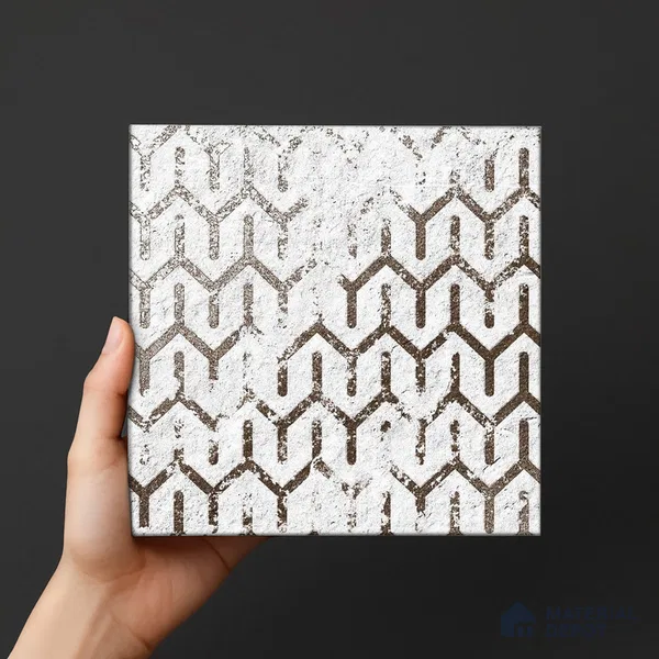 Subway Wall Tile TL 06431 I Coastal Glam White 8 x 8 inch Ceramic Matte Finish - 10 mm | 36 Random Design | Suitable for Accent / Feature Walls, Bathroom, Kitchen Wall & Backsplashes (Sample)