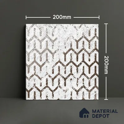 Subway Wall Tile TL 06431 I Coastal Glam White 8 x 8 inch Ceramic Matte Finish - 10 mm | 36 Random Design | Suitable for Accent / Feature Walls, Bathroom, Kitchen Wall & Backsplashes (Sample)