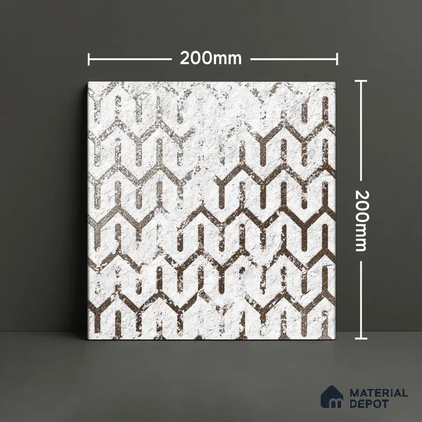 Subway Wall Tile TL 06431 I Coastal Glam White 8 x 8 inch Ceramic Matte Finish - 10 mm | 36 Random Design | Suitable for Accent / Feature Walls, Bathroom, Kitchen Wall & Backsplashes (Sample)
