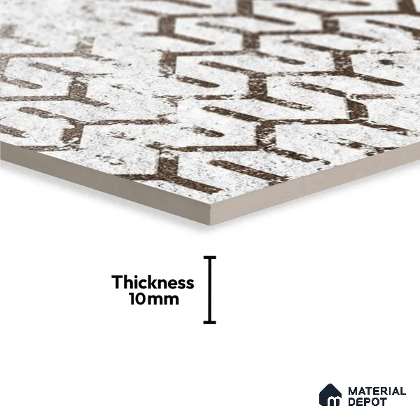 Subway Wall Tile TL 06431 I Coastal Glam White 8 x 8 inch Ceramic Matte Finish - 10 mm | 36 Random Design | Suitable for Accent / Feature Walls, Bathroom, Kitchen Wall & Backsplashes (Sample)