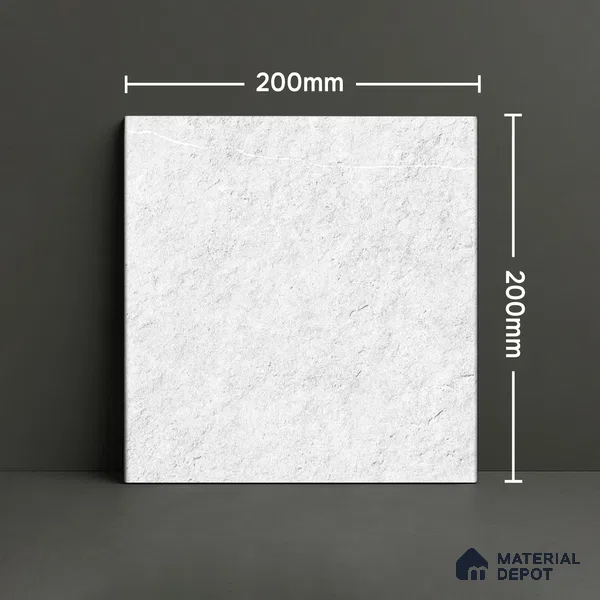 Subway Wall & Floor Tile TL 06431 J Coastal Glam White Base 8 x 8 inch Ceramic Matte Finish - 10 mm | 36 Random Design | Suitable for Accent / Feature Walls, Bathroom, Kitchen Wall & Backsplashes (Sample)