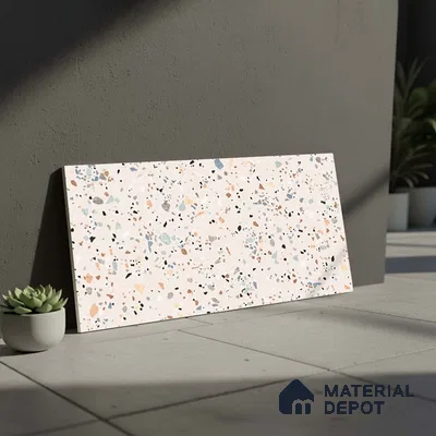 Terrazzo Wall Tile TL 06527 B G Gobi Beige 2 ft x 1 ft Ceramic Matte Finish - 8 mm | Suitable for Living Room, Kitchen & Bathroom (Sample)