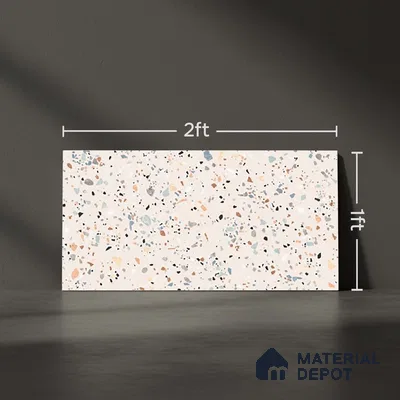 Terrazzo Wall Tile TL 06527 B G Gobi Beige 2 ft x 1 ft Ceramic Matte Finish - 8 mm | Suitable for Living Room, Kitchen & Bathroom (Sample)