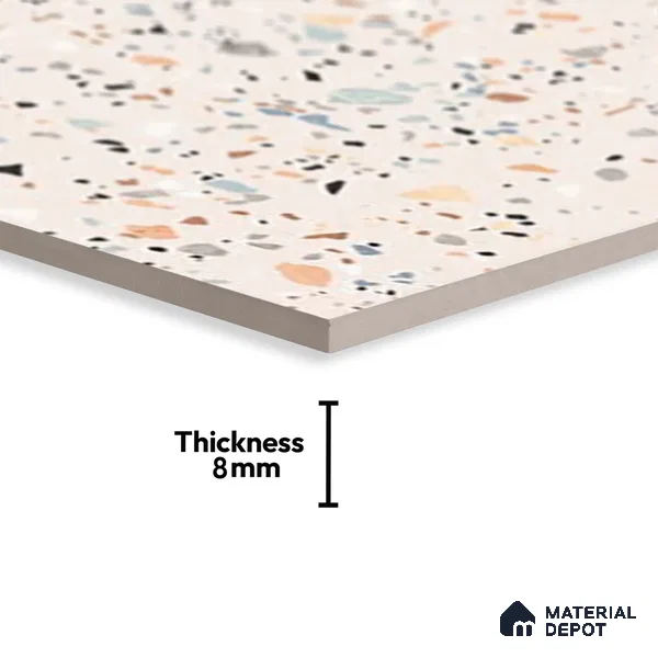 Terrazzo Wall Tile TL 06527 B G Gobi Beige 2 ft x 1 ft Ceramic Matte Finish - 8 mm | Suitable for Living Room, Kitchen & Bathroom (Sample)