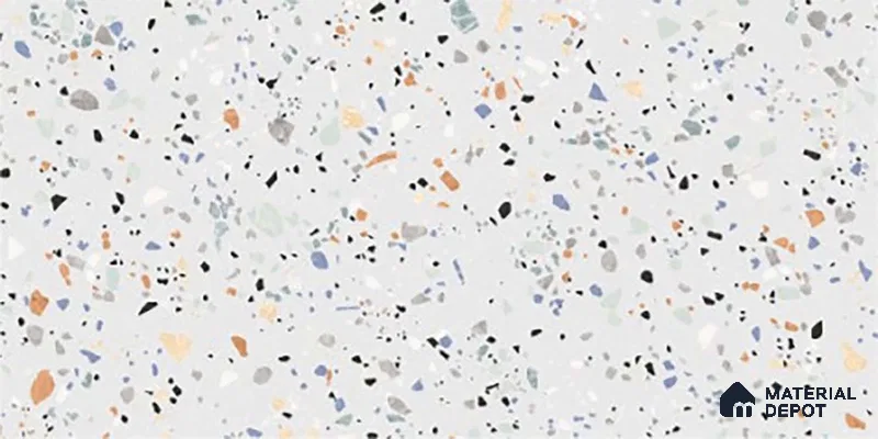 Terrazzo Wall Tile TL 06527 D G Gobi Bianco 2 ft x 1 ft Ceramic Matte Finish - 8 mm | Suitable for Living Room, Kitchen & Bathroom (Sample)