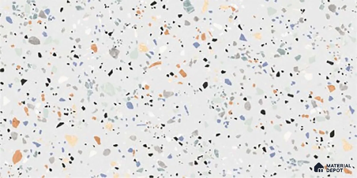 Terrazzo Wall Tile TL 06527 D G Gobi Bianco 2 ft x 1 ft Ceramic Matte Finish - 8 mm | Suitable for Living Room, Kitchen & Bathroom (Sample)