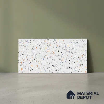 Terrazzo Wall Tile TL 06527 D G Gobi Bianco 2 ft x 1 ft Ceramic Matte Finish - 8 mm | Suitable for Living Room, Kitchen & Bathroom (Sample)